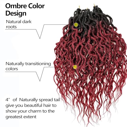 SuyiIRL Goddess Faux Locs Crochet Hair Bohemian Locs 24 Inches Afro Dreadlock Faux Dreads Ombre Red Crochet Hiar For Black Women - Image 2