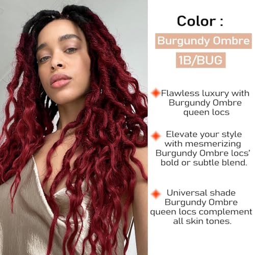 SuyiIRL Goddess Faux Locs Crochet Hair Bohemian Locs 24 Inches Afro Dreadlock Faux Dreads Ombre Red Crochet Hiar For Black Women - Image 5