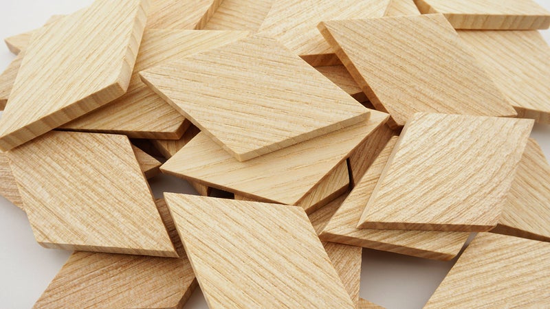 AVK Mosaic 2.3"x1.34" Wood Diamond Shape Unfinished Wood Mosaic Tile - 30 pcs - Image 2