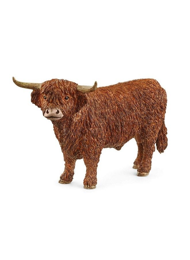 Schleich Farm World Realistic Farm Animal Toys For Boys And Girls Highland Bull Cow Toy Figurine Ages 3+  - Image 1
