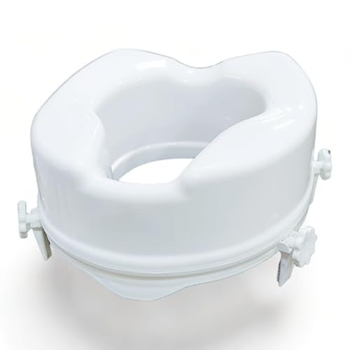 Madison commode elevator 4 inch with 4 Clips | premium toilet seat raiser with spider grips | Commod Raiser | Raised Toilet Seat | Commod Height Elevator Seat, toilet raiser seat With 5 Year Warranty. - Image 1