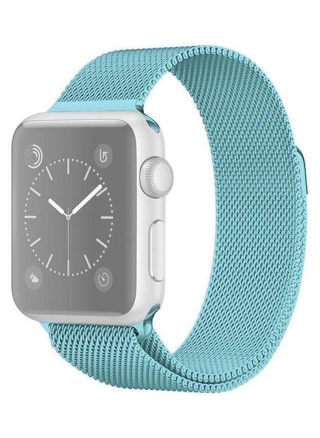 NIBEMINENT - Milanese Loop Magnetic Stainless Steel Watchband Blue - Image 1