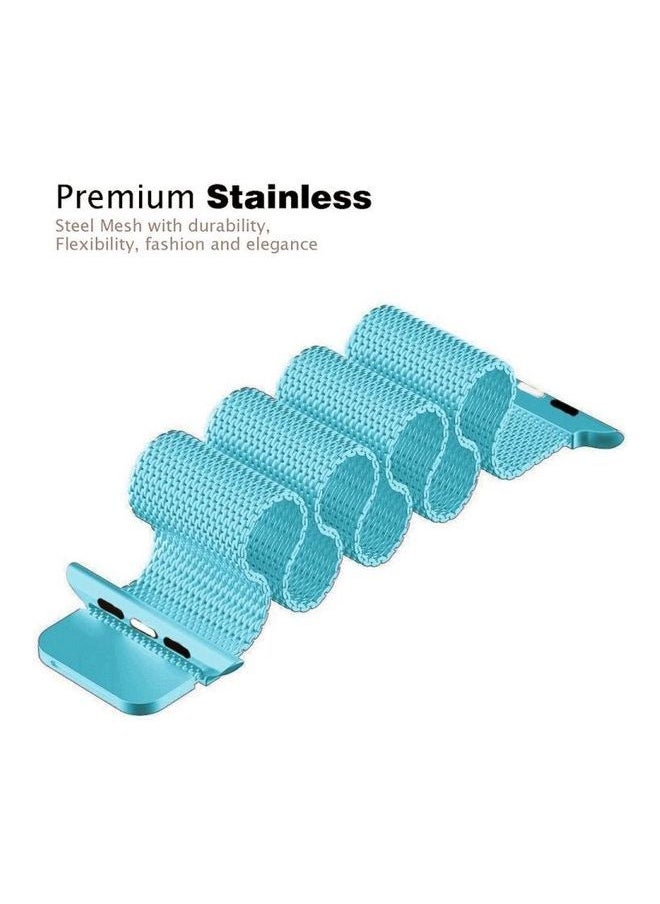 NIBEMINENT - Milanese Loop Magnetic Stainless Steel Watchband Blue - Image 1