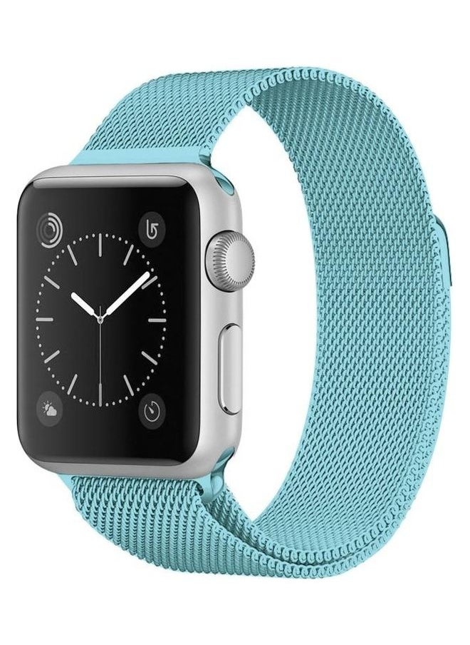 NIBEMINENT - Milanese Loop Magnetic Stainless Steel Watchband Blue - Image 1