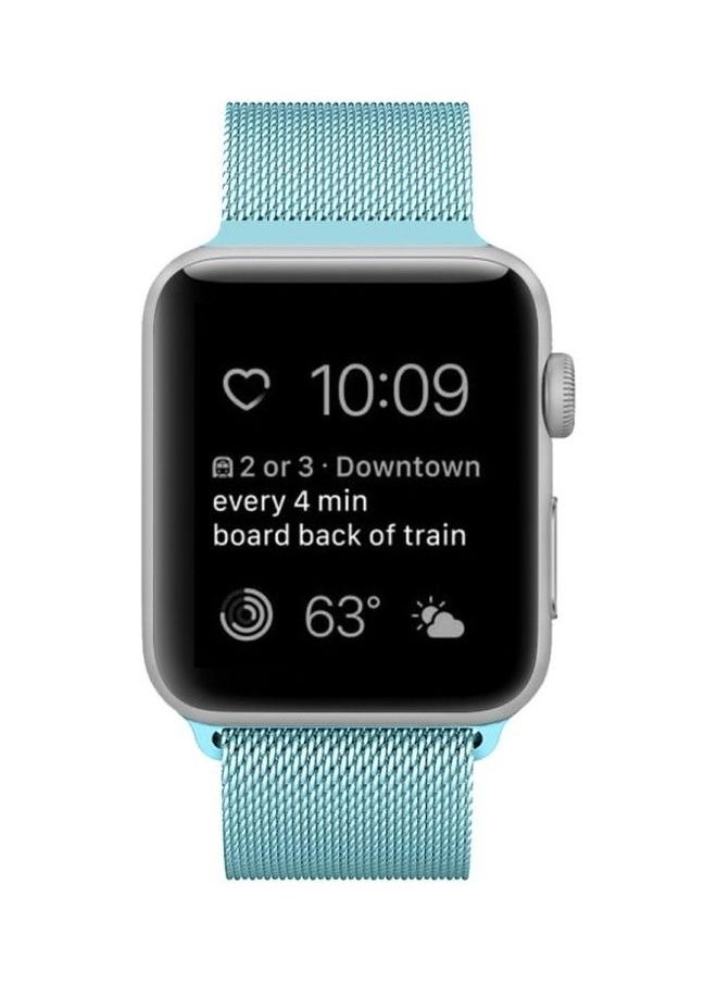 NIBEMINENT - Milanese Loop Magnetic Stainless Steel Watchband Blue - Image 1