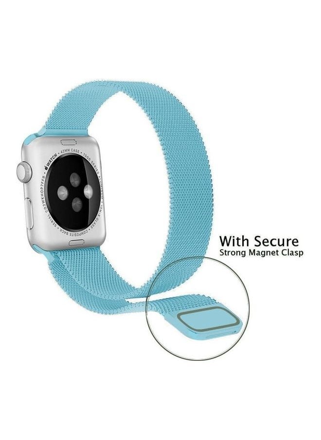 NIBEMINENT - Milanese Loop Magnetic Stainless Steel Watchband Blue - Image 1