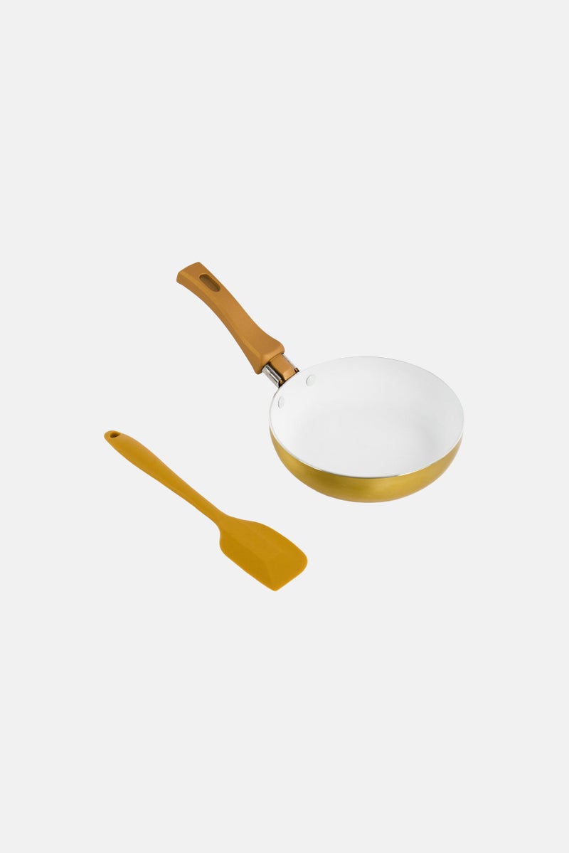 Bombay Non-Stick Ceramic Coated Mini Fry Pan With Silicone Spatula, Multicolor - Image 3