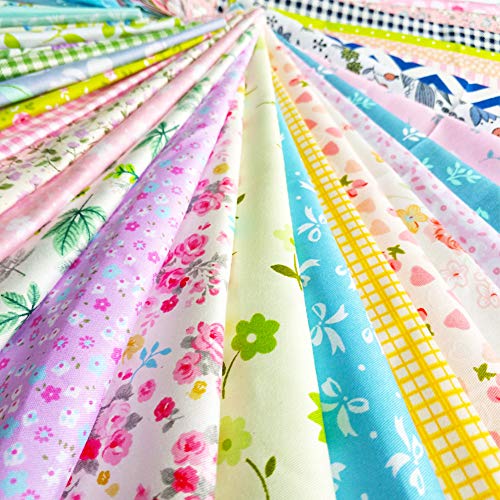 flic-flac 25pcs 12 x 12 inches (30cmx30cm) Cotton Fabric Squares Quilting Sewing Floral Precut Fabric Square Sheets for Craft Patchwork - Image 4