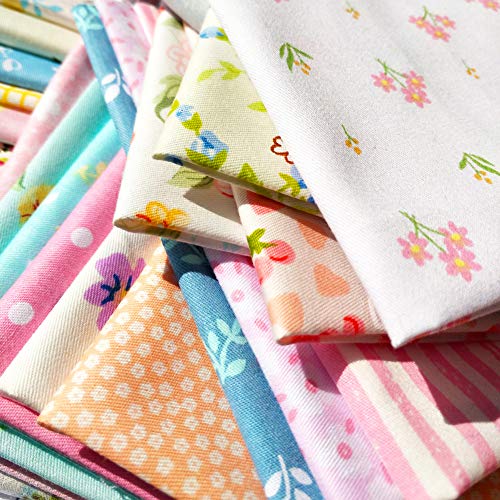 flic-flac 25pcs 12 x 12 inches (30cmx30cm) Cotton Fabric Squares Quilting Sewing Floral Precut Fabric Square Sheets for Craft Patchwork - Image 1