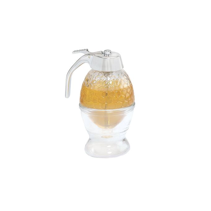 Fox Run Warming Base Glass Honey and Syrup Dispenser, 1 Count (Pack of 1), Clear - Image 1