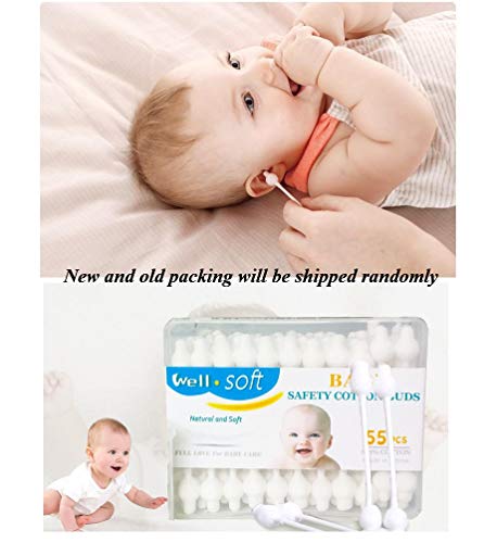 Rayhee Baby Cotton Swabs, Organic Fragrance and Chlorine-Free Kids Safety Swabs, 100% Biodegradable Gentle Baby Qtips, Hypoallergenic Children Cotton Buds|4 Packs of 55 Swabs (220 Total) - Image 2