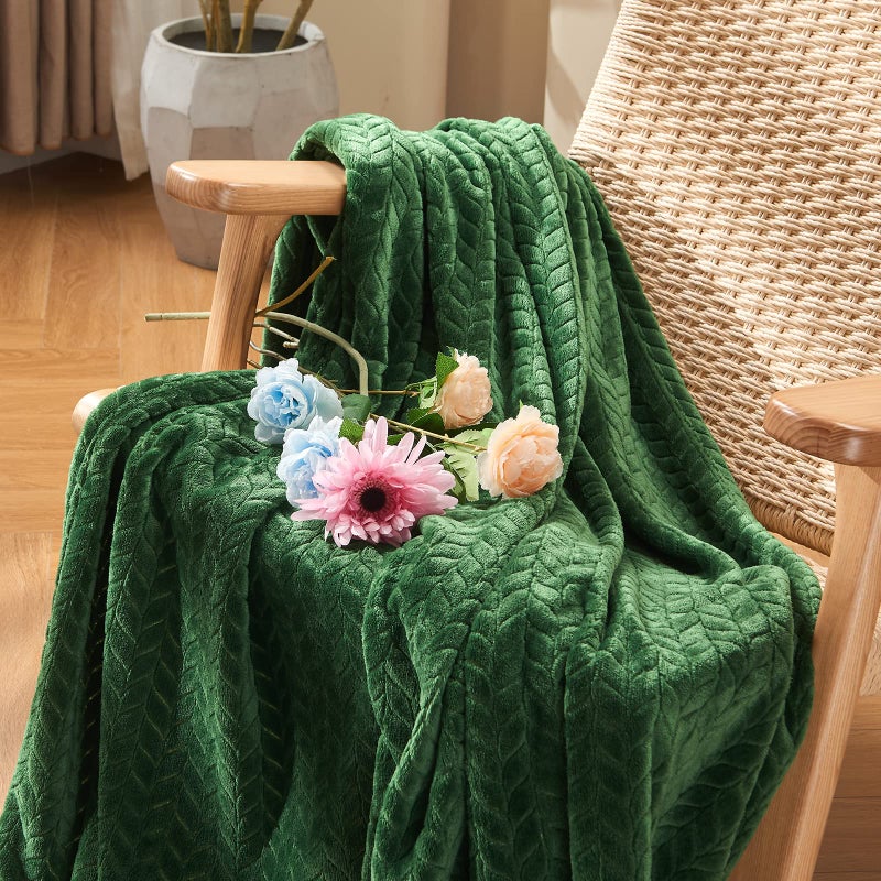 Inhand Fleece Throw Blanket, Super Soft Flannel Cozy for Adults, Washable Lightweight for Couch, Sofa, Bed, Office, Warm Plush for All Season, Green, 50"Ã—60" - Image 3