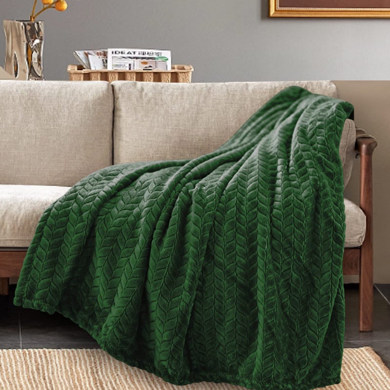 Inhand Fleece Throw Blanket, Super Soft Flannel Cozy for Adults, Washable Lightweight for Couch, Sofa, Bed, Office, Warm Plush for All Season, Green, 50"Ã—60" - Image 2