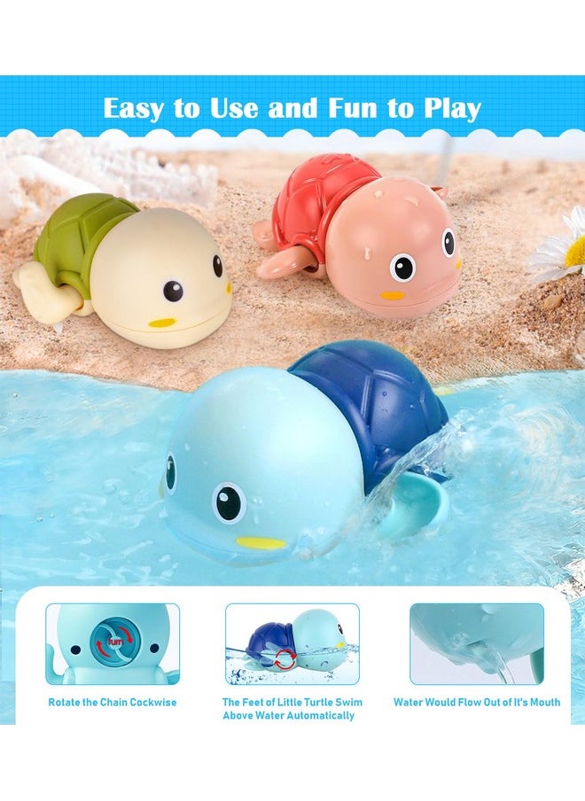 FAYOGOO - Bath Toys, 4 Pack Baby Bath Toys For Toddlers 1 3, Floating Wind Up Toys Swimming Pool Games Water Play Set Xmas Gift For Bathtub Shower Beach Infant Toddlers Kids Boys Girls Age 1 2 3 4 5 6 Years - Image 1