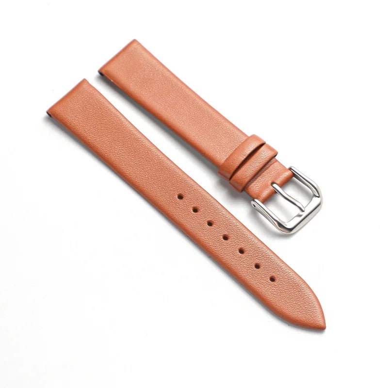 Bluejw Replacement Handmade Flat Pink Genuine Leather Watch Strap for Samsung – Luxury Soft 12mm 14mm 16mm 18mm 20mm 22mm Women's Watchband - Image 5