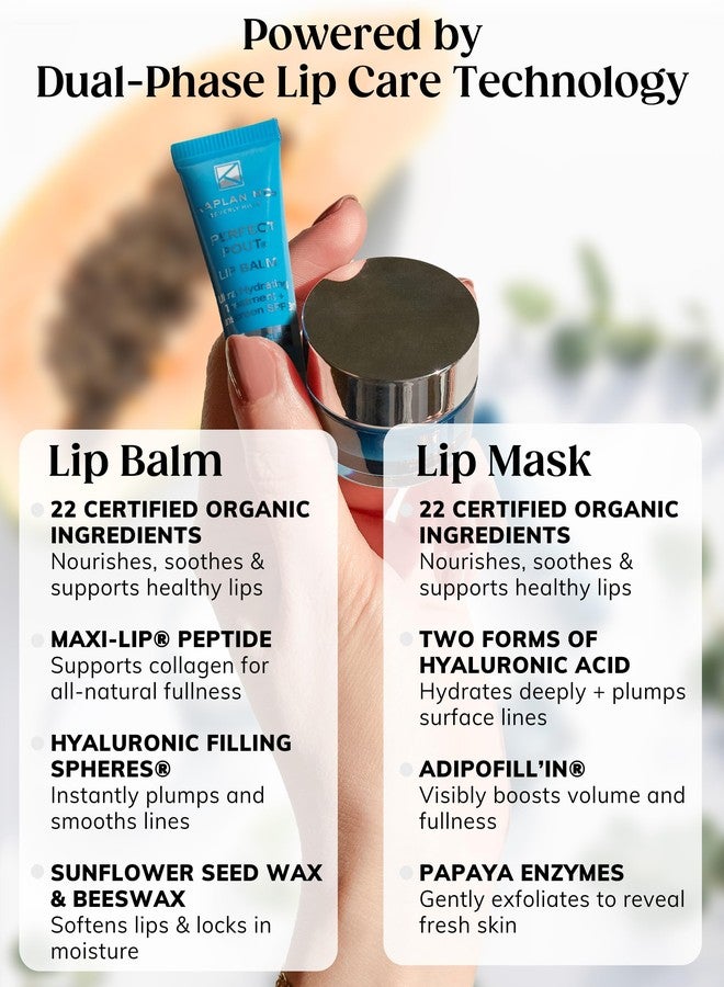 KAPLAN MD Perfect Pout Lip Mask & SPF 30 Lip Balm Duo – Hydrating Treatment with Hyaluronic Acid – Lip Mask (1 oz) + Rose Blush Balm (0.35 oz) - Image 4
