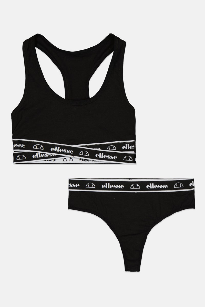 Ellesse Women 2 Pieces Bralette And Underwear Set, Black  - Image 1