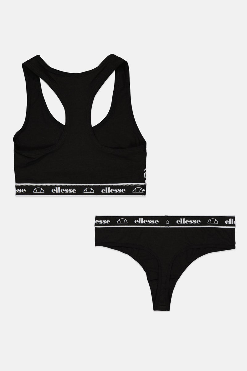 Ellesse Women 2 Pieces Bralette And Underwear Set, Black  - Image 2