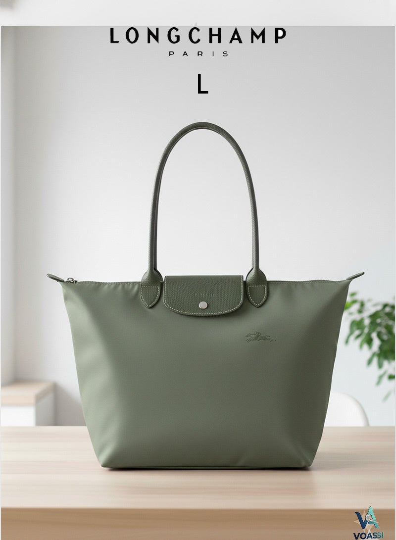 لونج شامب حقيبة لونشامب نسائية صغيرة كبيرة بأخضر الغابة - Image 1