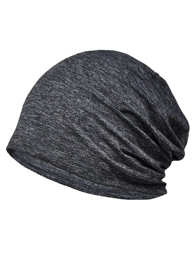 Loquat Infinity Scarf Headwear Cap Breathable Beanie Hat Dark Grey  - Image 1