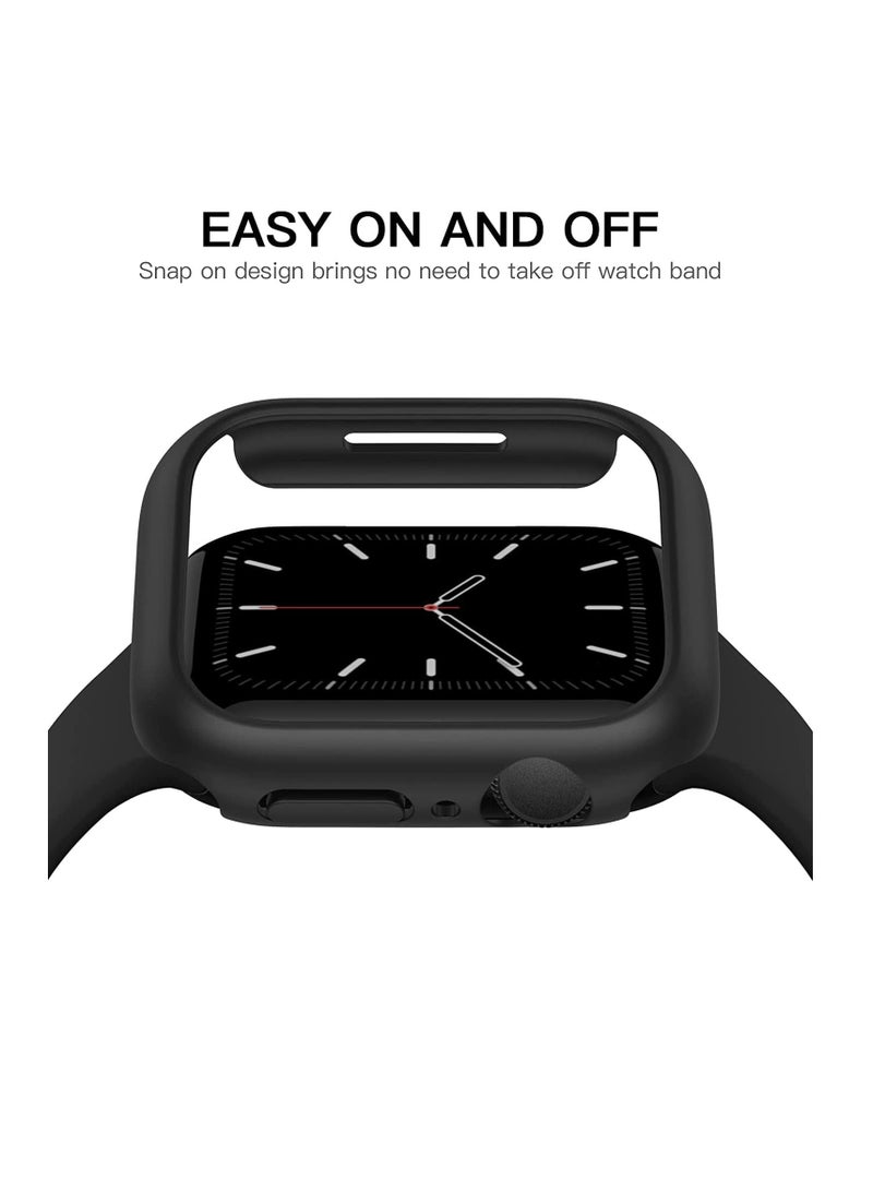 حافظة بإطار من البلاستيك PC مضادة للخدش ومقاومة للصدمات لساعة Apple Series 7 (45 ملم) (أسود) - Image 2