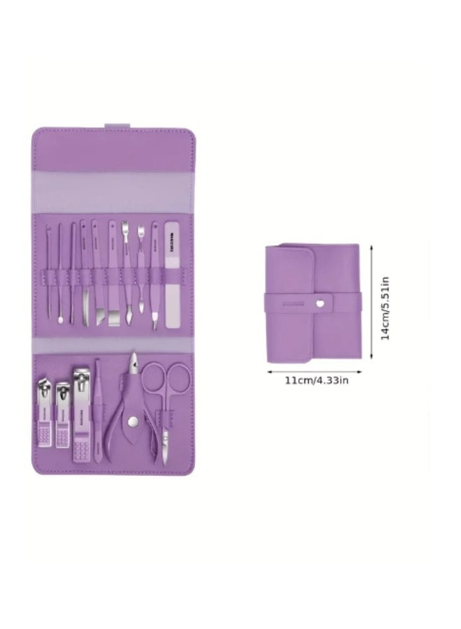 Manicare 16-Piece Manicure & Pedicure Set | Stainless Steel Nail Clippers & Grooming Tools | Home & Travel Essential - Image 5