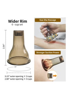 Excefore Cupping Therapy Set, 3 in 1 Cupping Kit, Massage Cups for Pain Relief Physical Therapy Body Massage Gua Sha, for Massage Therapy with Pump Vacuum Suction,With 6 Extra Thick Cups and Plastic Box  - Image 5