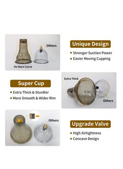 Excefore Cupping Therapy Set, 3 in 1 Cupping Kit, Massage Cups for Pain Relief Physical Therapy Body Massage Gua Sha, for Massage Therapy with Pump Vacuum Suction,With 6 Extra Thick Cups and Plastic Box  - Image 4