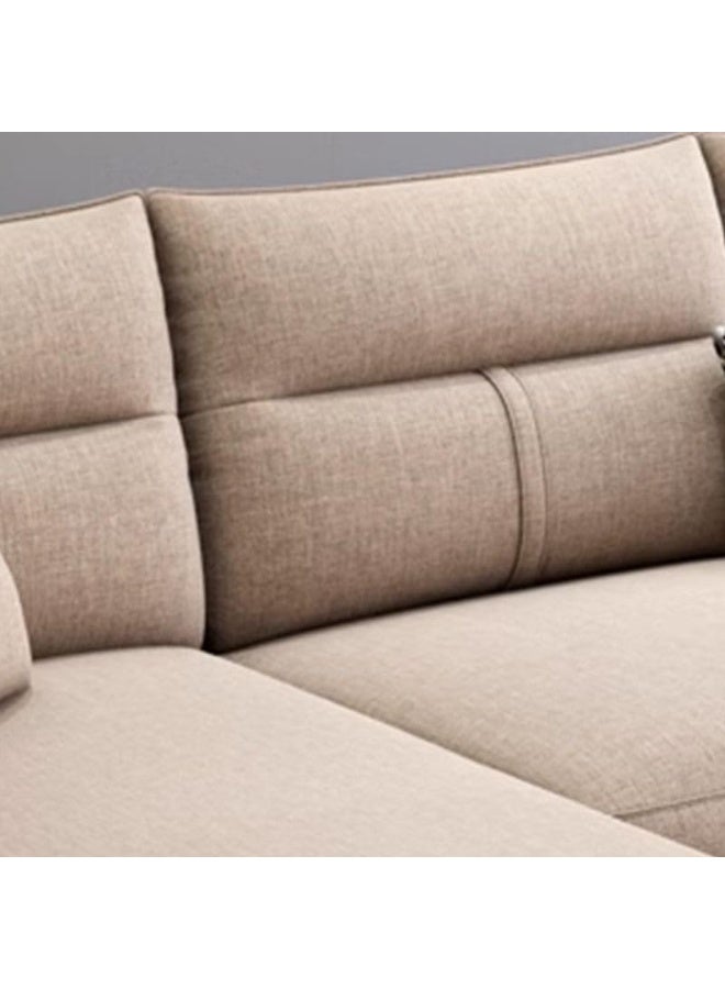 Zayn comforts Modern L-Shaped Living Room Sofa with Chaise and Concealed Support (Khaki, RIGHT BED) - Image 4