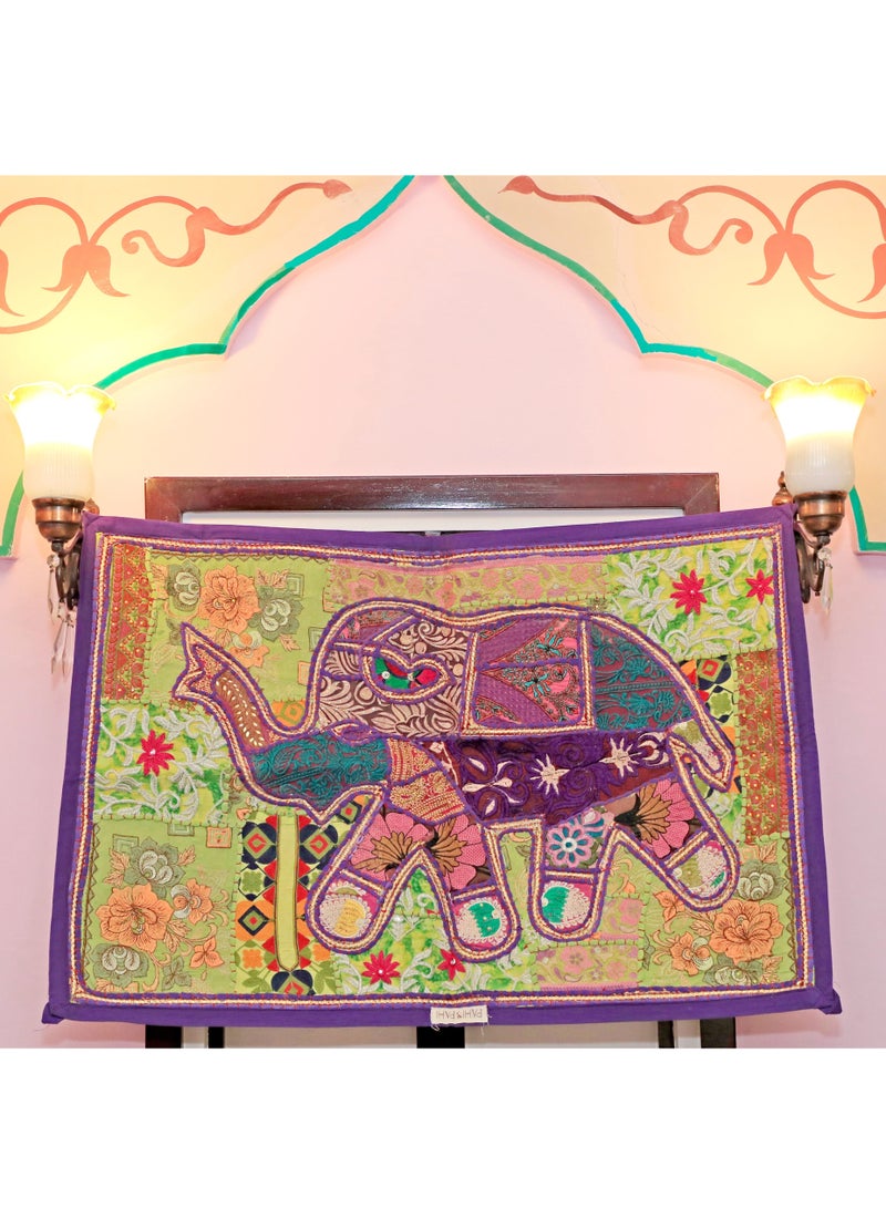 PAHI HAND EMBROIDERED VINTAGE WALL HANGING/WALL DECOR/TAPESTRY,RAJASTHANI HOME DECOR,60X90 CMS - Image 2