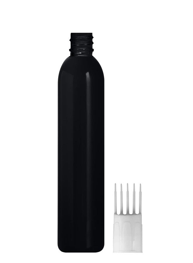MADHYA White Root Comb Applicator Empty Cylindrical Black Bottle, Ounce Applicator Bottle for Hair Oil Shampoo Medicine & Dye Bottle Applicator Brush Bottle, for Hair Root Comb Applicator, PC 1 - Image 1