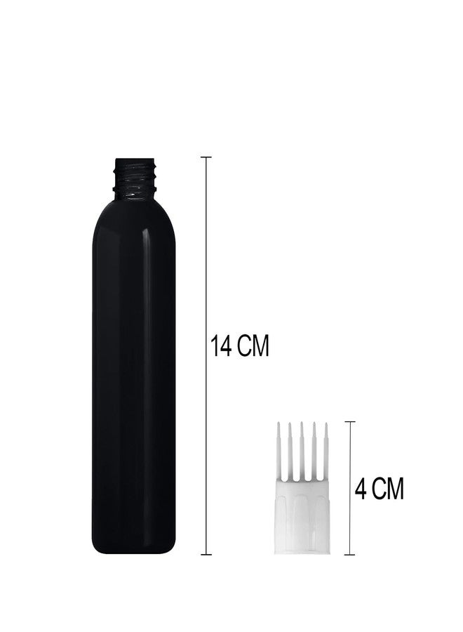 MADHYA White Root Comb Applicator Empty Cylindrical Black Bottle, Ounce Applicator Bottle for Hair Oil Shampoo Medicine & Dye Bottle Applicator Brush Bottle, for Hair Root Comb Applicator, PC 1 - Image 2