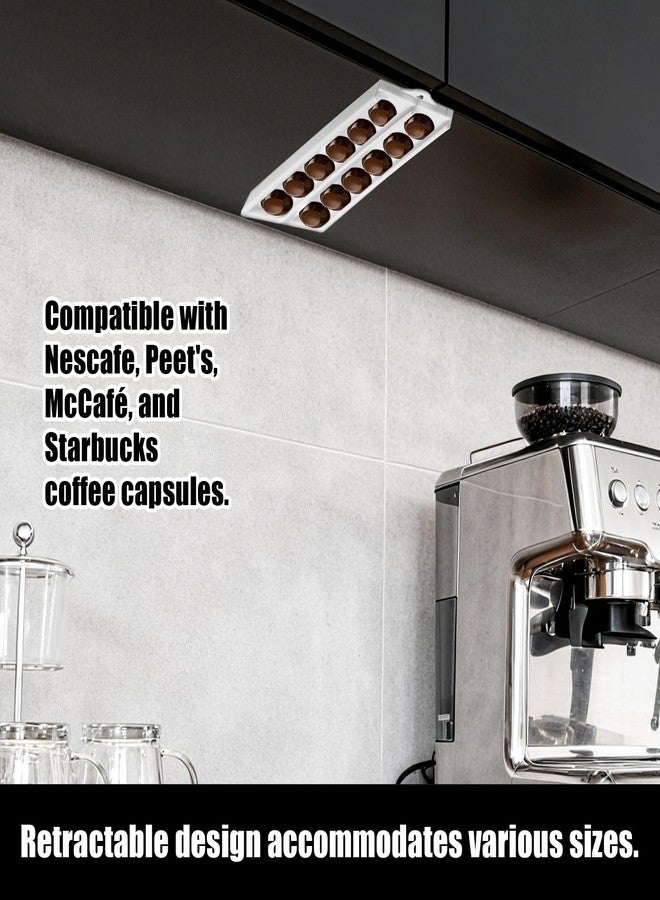 Penitue Coffee Pods Holder, Adjustable Capsule Organizer & Storage Wall Mount Coffee Capsule Compatible for 14 K-Cups Pods for Nespresso Vertuo 37-58mm/1.46-2.28inch Accessories - Image 3