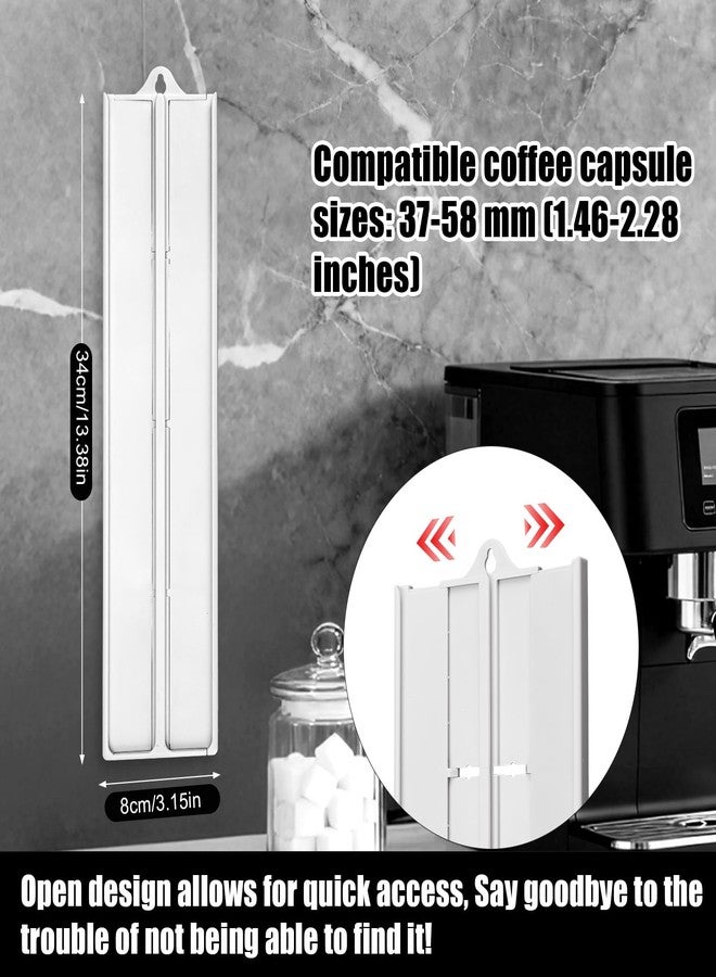 Penitue Coffee Pods Holder, Adjustable Capsule Organizer & Storage Wall Mount Coffee Capsule Compatible for 14 K-Cups Pods for Nespresso Vertuo 37-58mm/1.46-2.28inch Accessories - Image 2