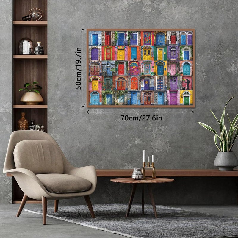 PPuzzling Colorful Door Puzzles for Adults 1000 Pieces, Vintage Unique Jigsaw Puzzle, Difficult Door Art Puzzle as Home Wall Decor, Funny Challenging Puzzles for Adults - Image 3