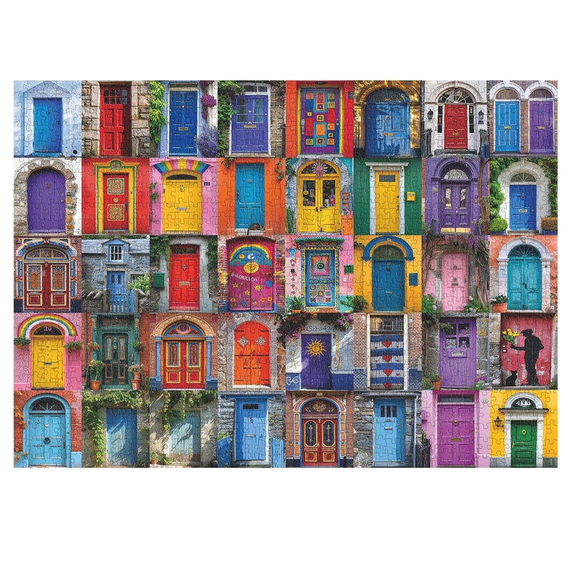 PPuzzling Colorful Door Puzzles for Adults 1000 Pieces, Vintage Unique Jigsaw Puzzle, Difficult Door Art Puzzle as Home Wall Decor, Funny Challenging Puzzles for Adults - Image 1