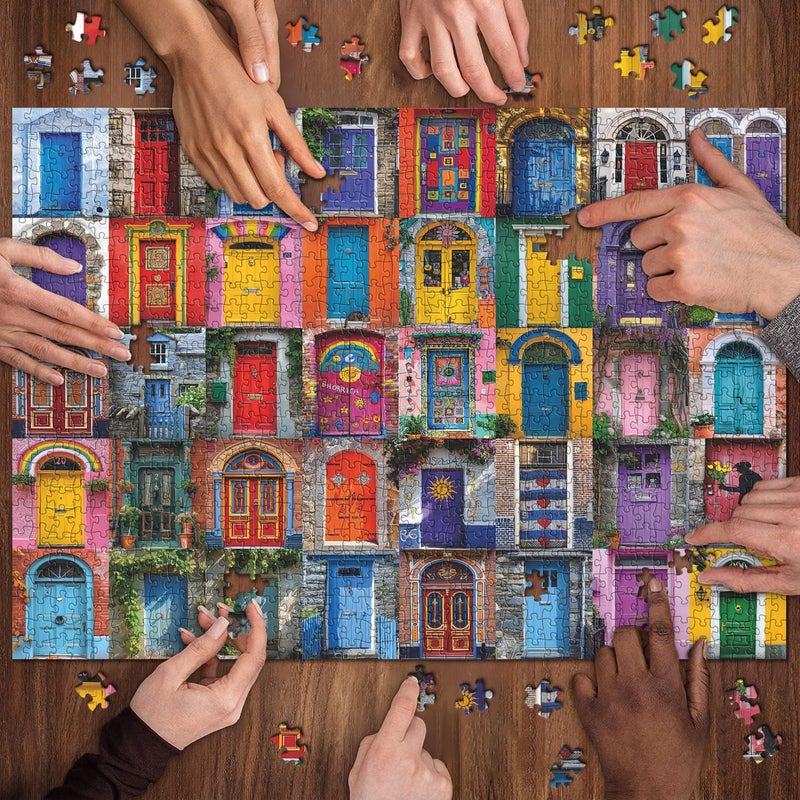 PPuzzling Colorful Door Puzzles for Adults 1000 Pieces, Vintage Unique Jigsaw Puzzle, Difficult Door Art Puzzle as Home Wall Decor, Funny Challenging Puzzles for Adults - Image 5