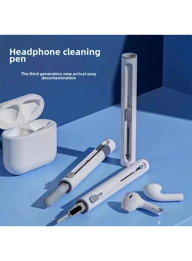Second Generation Bluetooth Headset Cleaning Pen Multifunctional Cleaning Headset Mobile Phone Artifact Dust Removal Tool-Color:Black (Pearlescent Bag)  - Image 1