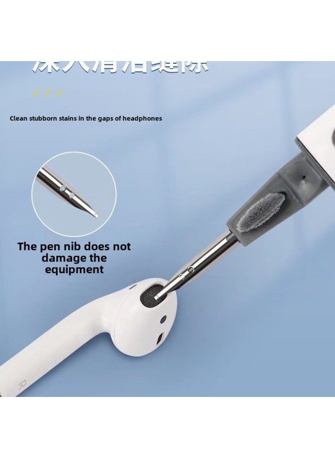 Second Generation Bluetooth Headset Cleaning Pen Multifunctional Cleaning Headset Mobile Phone Artifact Dust Removal Tool-Color:Black (Pearlescent Bag)  - Image 3