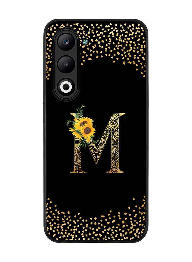 Stylizedd For Oppo A5 5G / A5 4G Case,Slim fit Camera Protection, Shockproof Thin Phone cover  - Custom Floral Monogram - M ( Black )