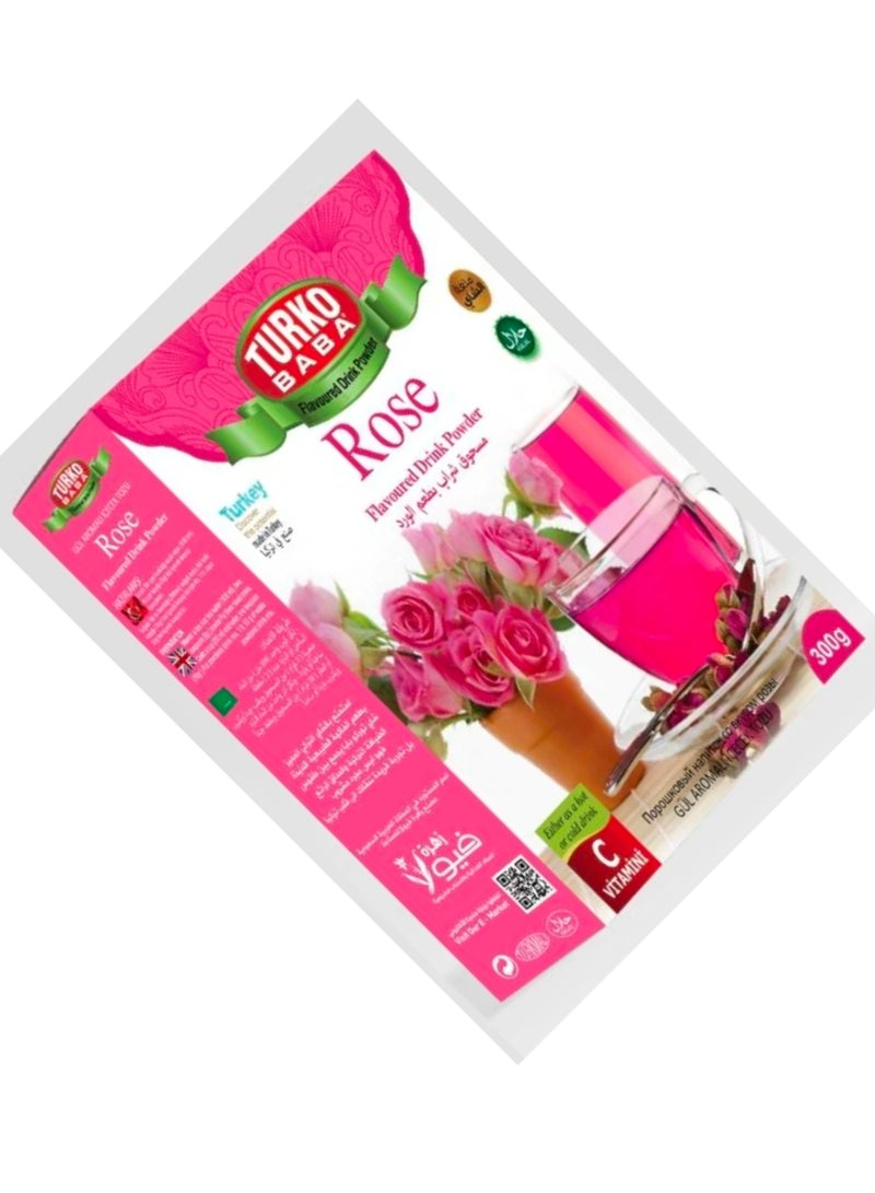 TURKO BABA Rose FLAVOURED DRINK POWDER ROSE(EITHER AS AHOT OR COLD DRINK)C VITAMINI 300G - Image 2
