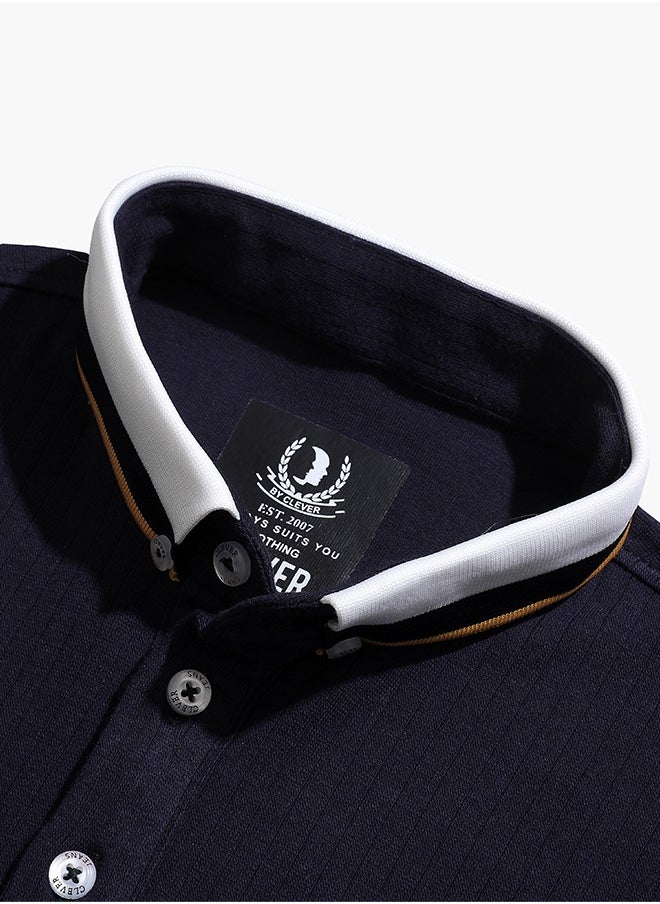 clever - Polo Shirt  – Navy Blue - Image 1