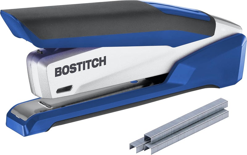 PaperPro Bostitch Office InPower Spring-Powered Premium Desktop Stapler - One Finger, No Effort, Blue/Silver (1118) - Image 1