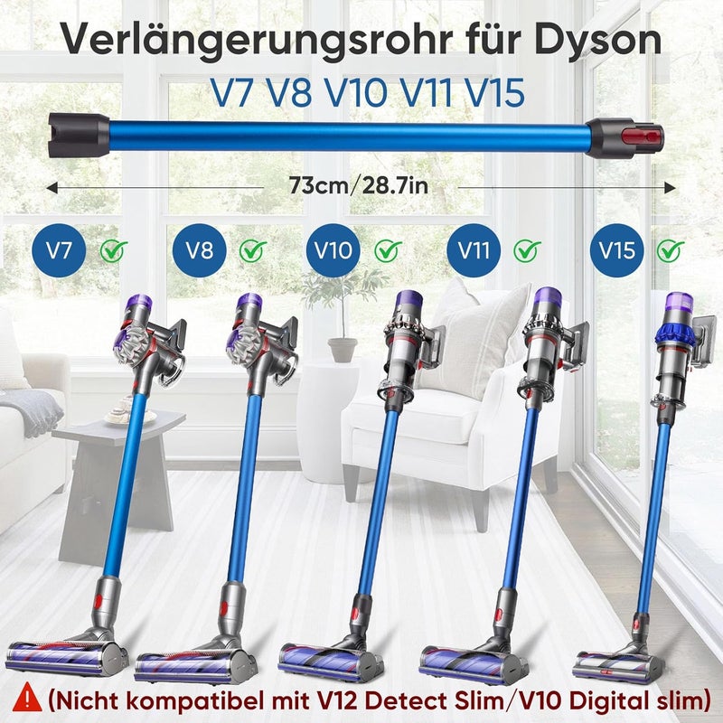 BIHARNT Extension Tube for Dyson V11 V15 V10 V8 V7 Stick Vacuum Cleaner, Replacement Telescopic Tube Quick Release Extension Rod Accessories (V7 Blue) - Image 3