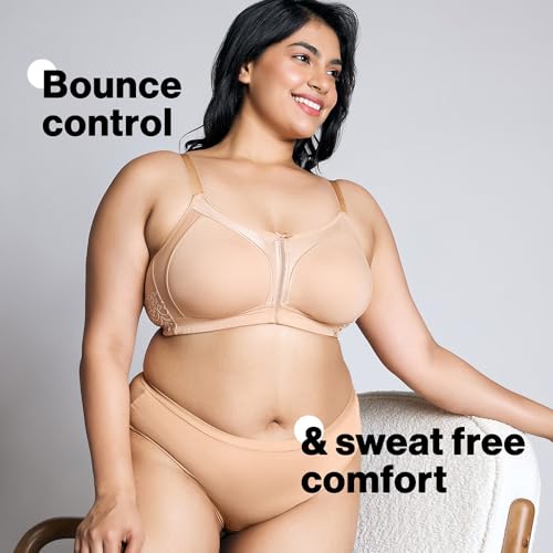 NYKD (NYB101 Cotton Non Padded & Non Wired Everyday Bra for Women | M-Frame Structure for Bounce Control with Full Coverage & Super Soft Wide Straps - Nude - Image 2