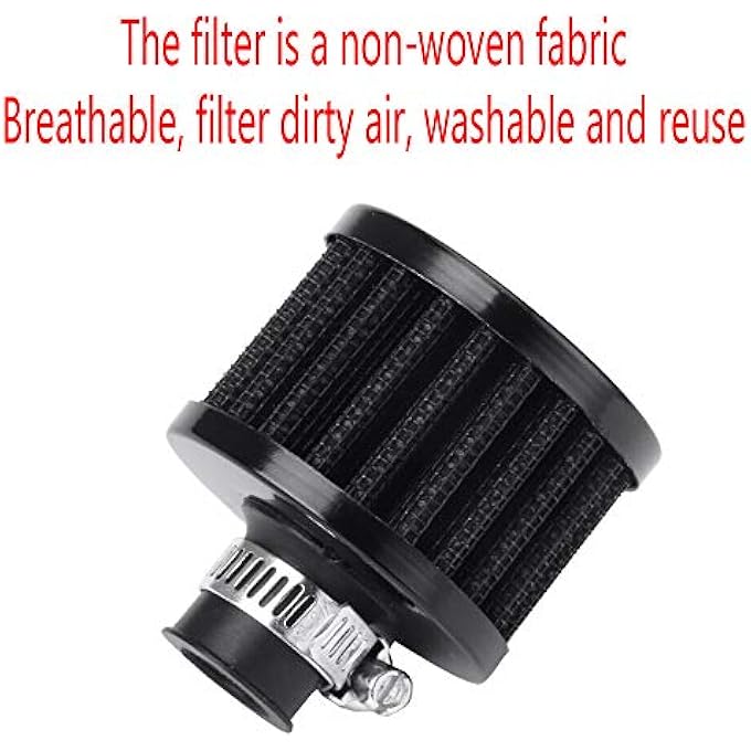 ESUPPORT 2 X 12mm Mini Black Universal Car Motor Cone Cold Clean Air Intake Filter Turbo Vent Breather - Image 4