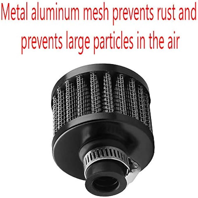 ESUPPORT 2 X 12mm Mini Black Universal Car Motor Cone Cold Clean Air Intake Filter Turbo Vent Breather - Image 5