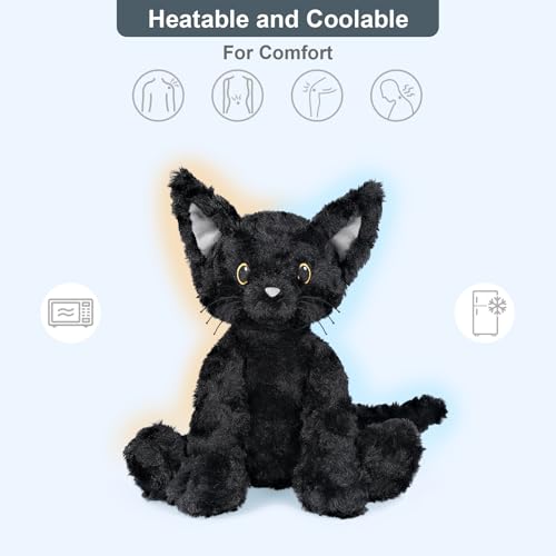 SuzziPals Coolable Heatable Cat Stuffed Animals Microwavable Heating Pad for Period Discomfort Lavender Scent Cat Plush Black Cat Plush Gift for Kids Aldults - Image 5
