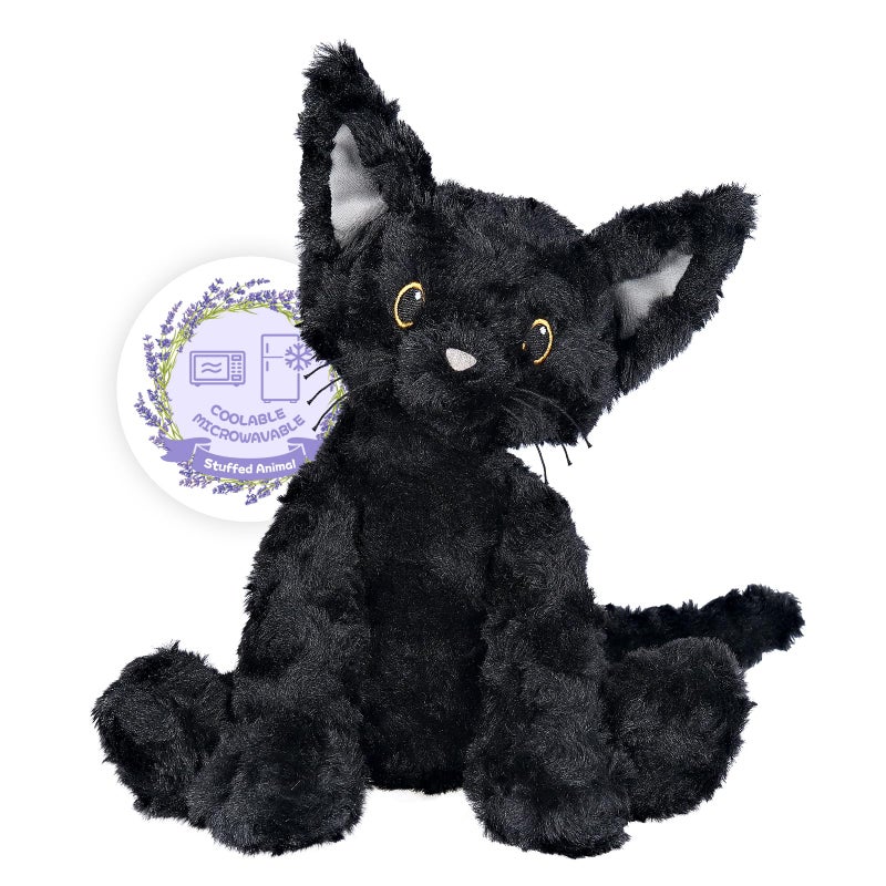 SuzziPals Coolable Heatable Cat Stuffed Animals Microwavable Heating Pad for Period Discomfort Lavender Scent Cat Plush Black Cat Plush Gift for Kids Aldults - Image 3