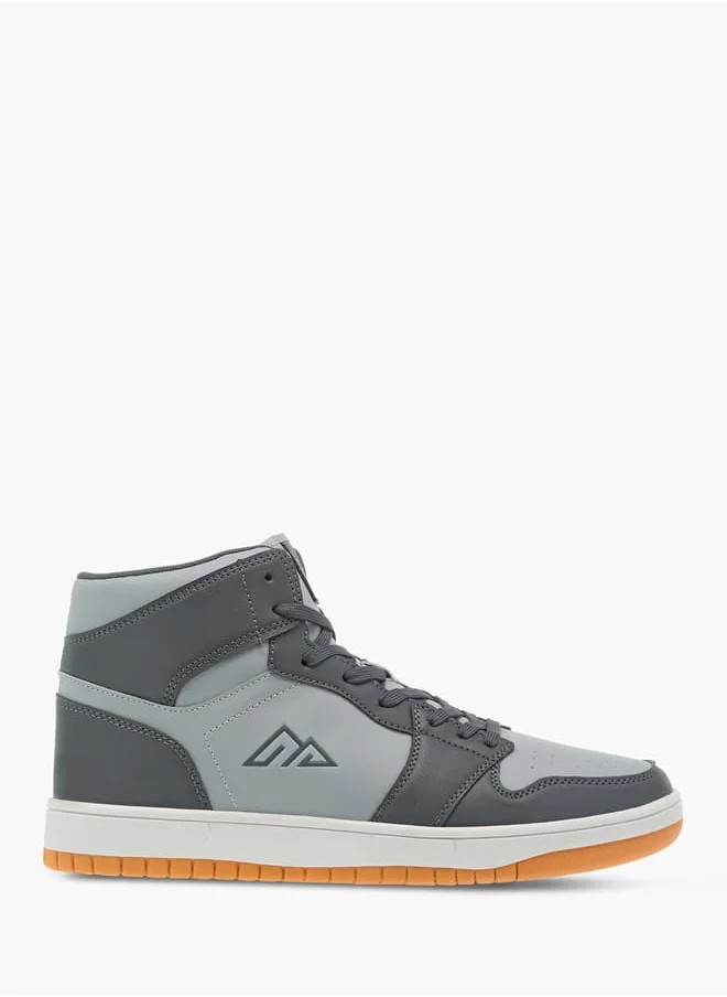Oaklan by Shoexpress Mens Colourblock High Top Sneakers With Lace-Up Closure